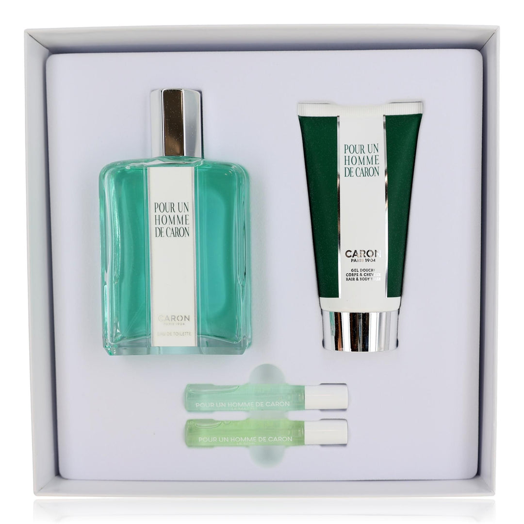 Caron Pour Un Homme by Caron, 4 Piece Gift Set for Men