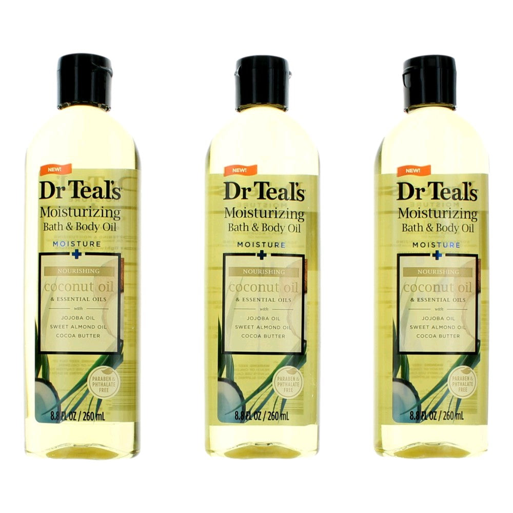 Nourishing Coconut Oil &amp; Essential Oils 3 Pack 8.8 Moisturizing Bath &amp; Body Oil