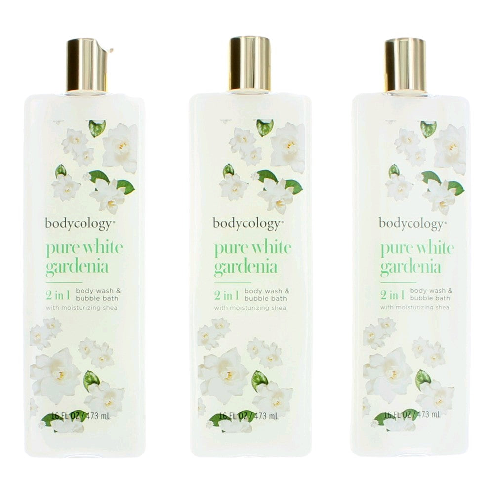 Pure White Gardenia, 3 Pack 16oz 2 in 1 Body Wash &amp; Bubble Bath women