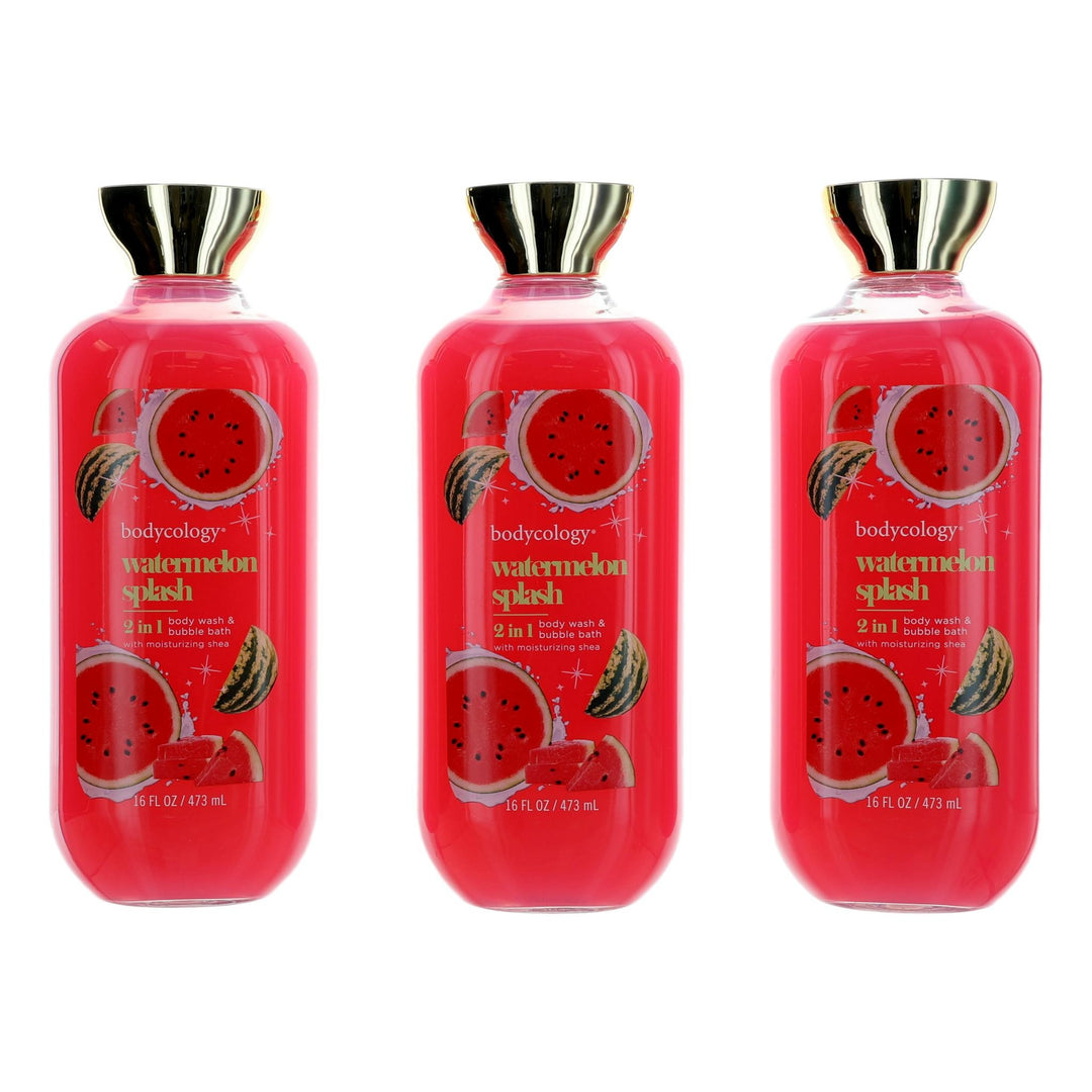 Watermelon Splash,  3 Pack 16oz 2 in 1 Body Wash &amp; Bubble Bath women