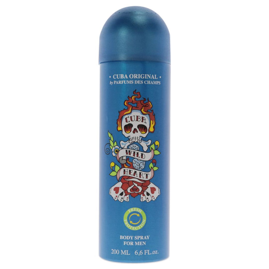 Wild Heart by Cuba, 6.6 oz Body Spray for Men