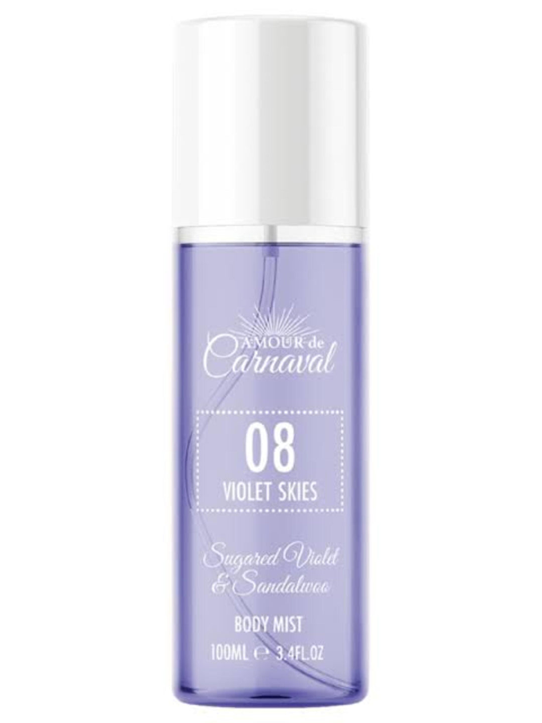 08 Violet Skies by Amour De Carnaval, 3.4 oz Body Mist for Women