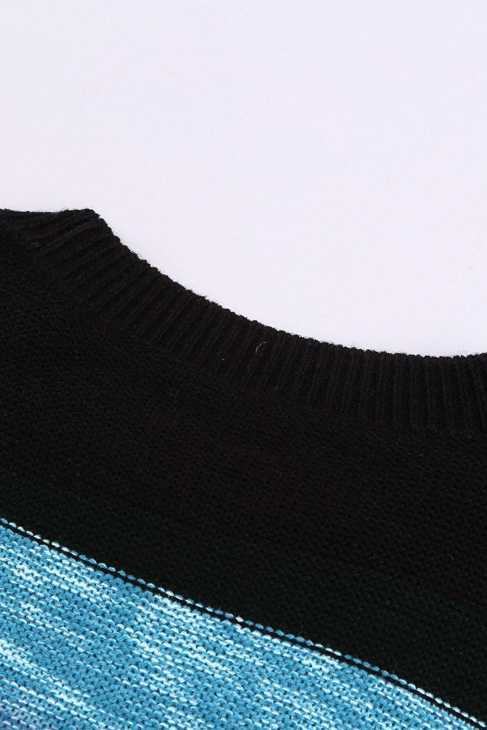 Cozy For Keeps Color Block Drop Shoulder Sweater - Stuffed Cart