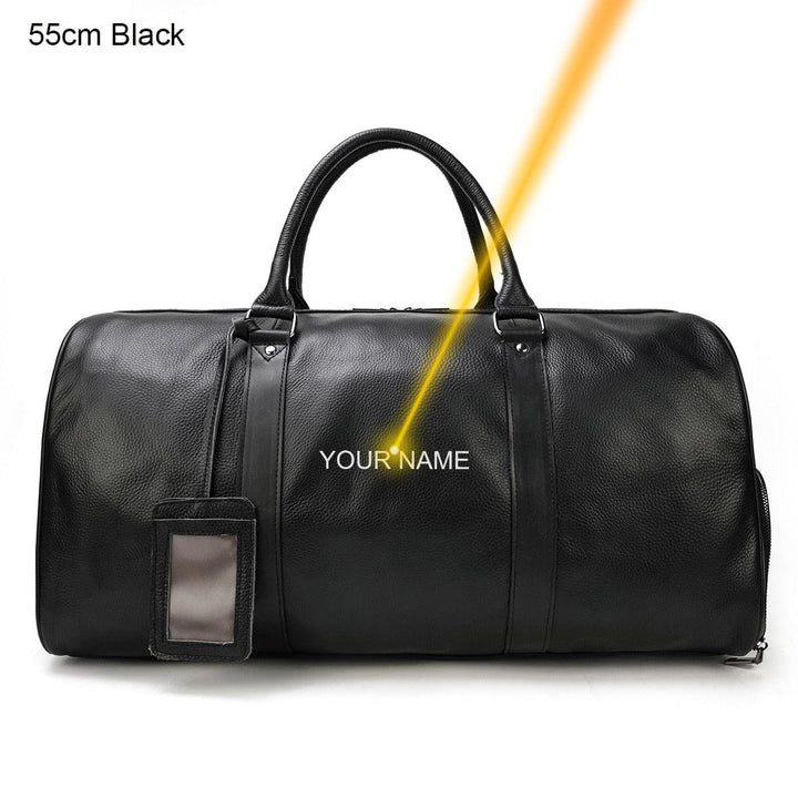 Genuine Leather Carry On Duffel Bag With Shoe Compartment - Stuffed Cart