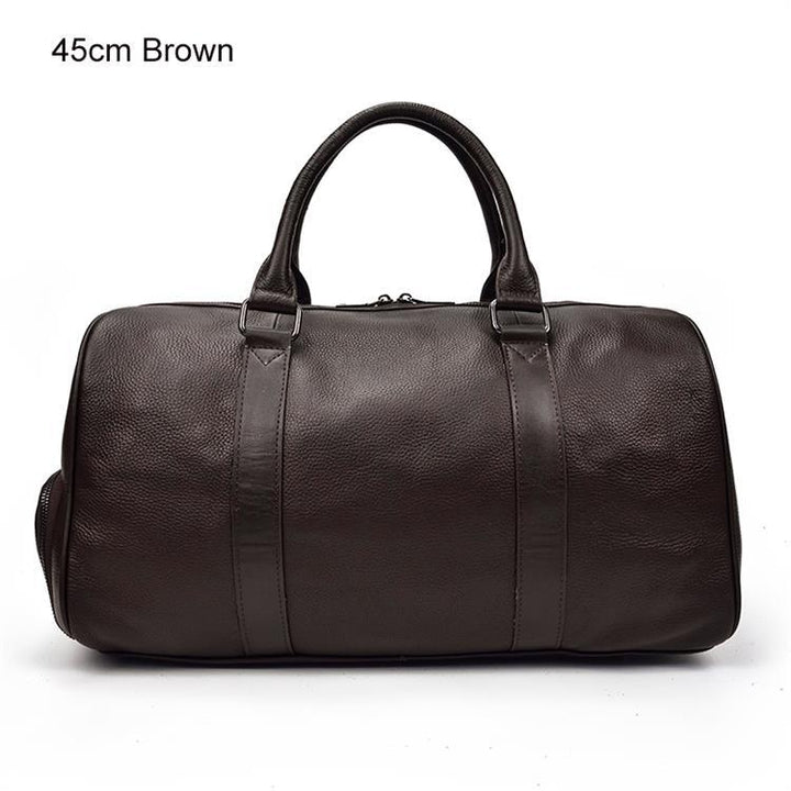 Genuine Leather Carry On Duffel Bag With Shoe Compartment - Stuffed Cart