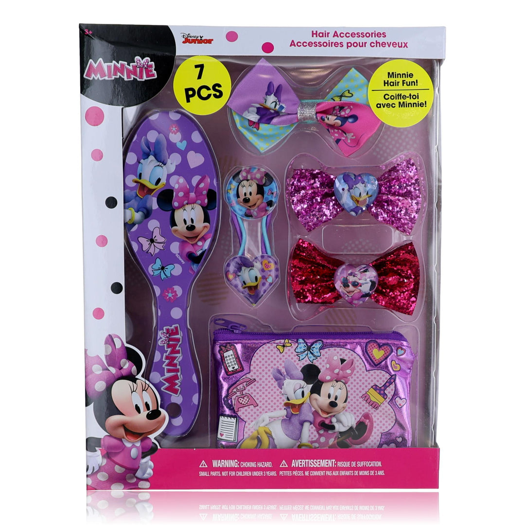 Minnie Mouse Brush &amp; Hair Accessories by Disney, 7 Piece Set for Kids
