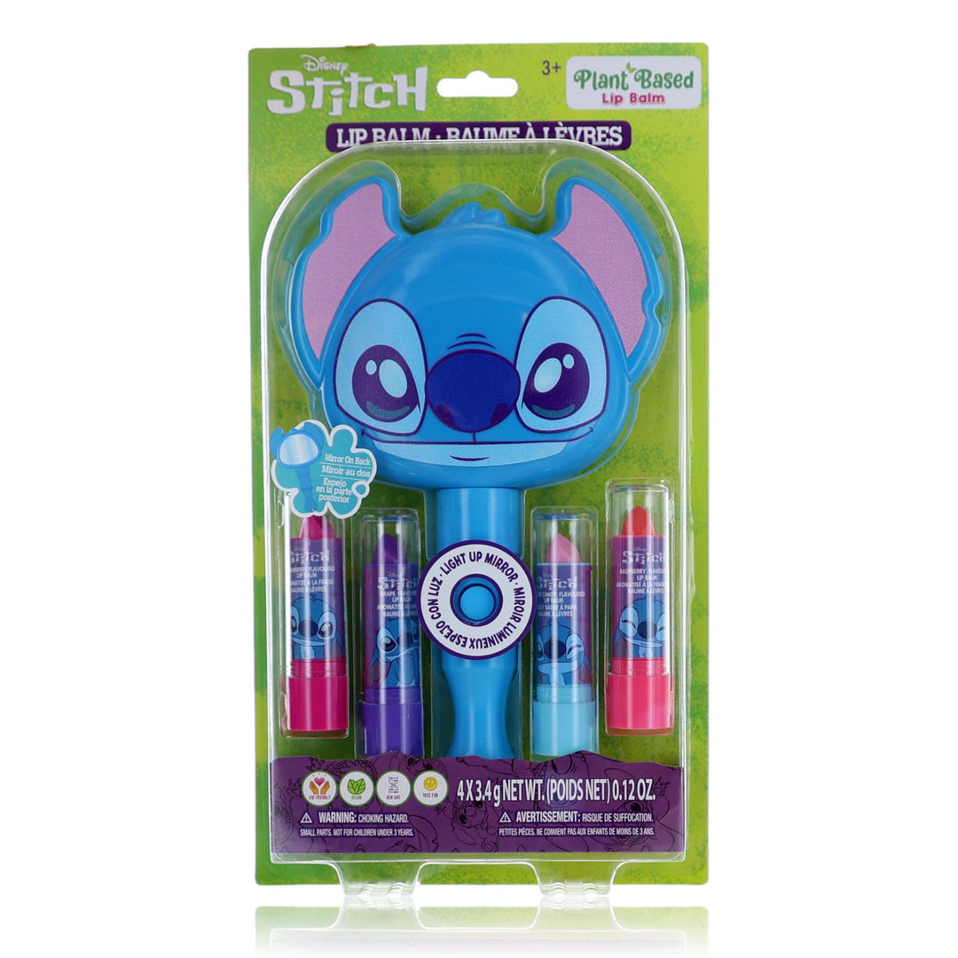 Stitch Light Up Mirror &amp; Lip Balms by Disney, 5 Piece Cosmetic Set for Kids