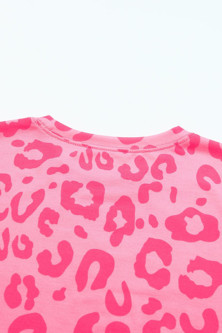 Leopard Round Neck Tee - Stuffed Cart