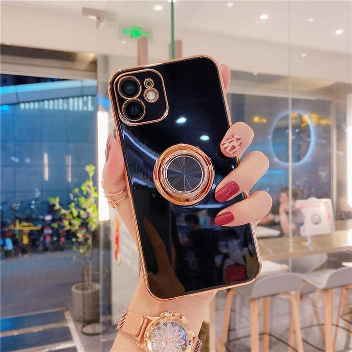 Luxury Plating Case For iPhone Case With Ring Holder - Stuffed Cart