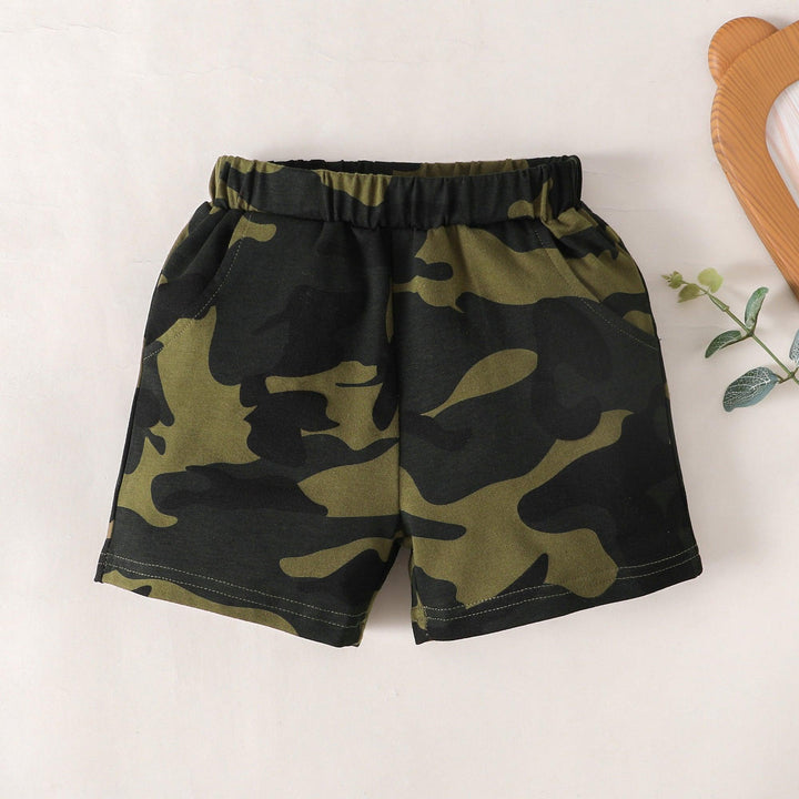 MAMA'S BOY Graphic T-Shirt and Camouflage Shorts Set - Stuffed Cart