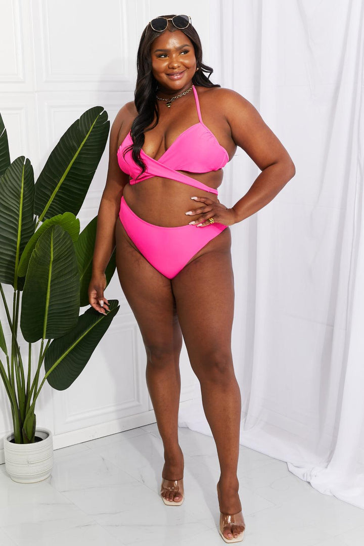 Marina West Swim Summer Splash Halter Bikini Set in Pink - Stuffed Cart