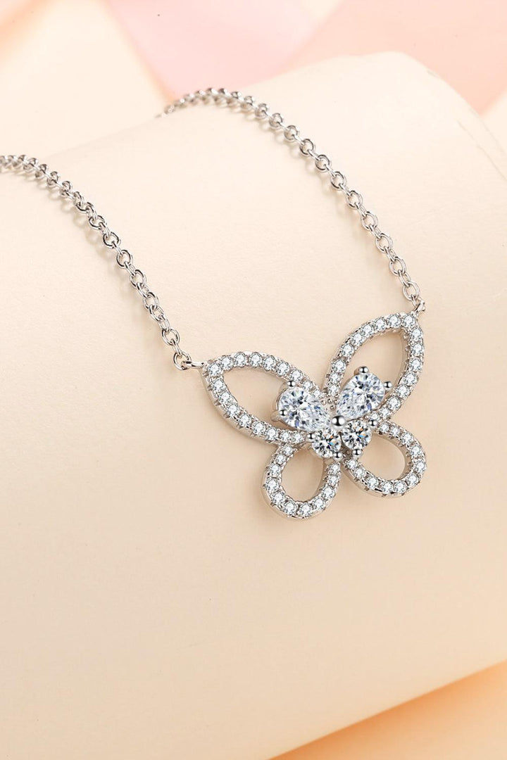 Moissanite Butterfly Pendant Necklace - Stuffed Cart