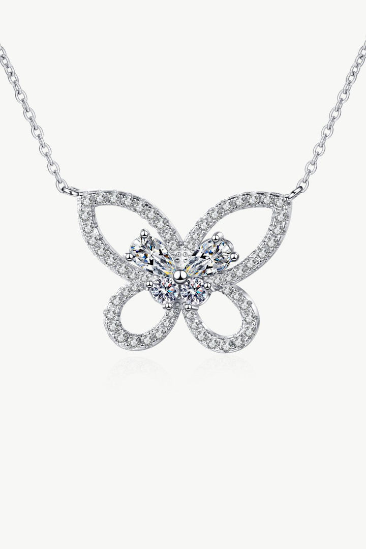Moissanite Butterfly Pendant Necklace - Stuffed Cart