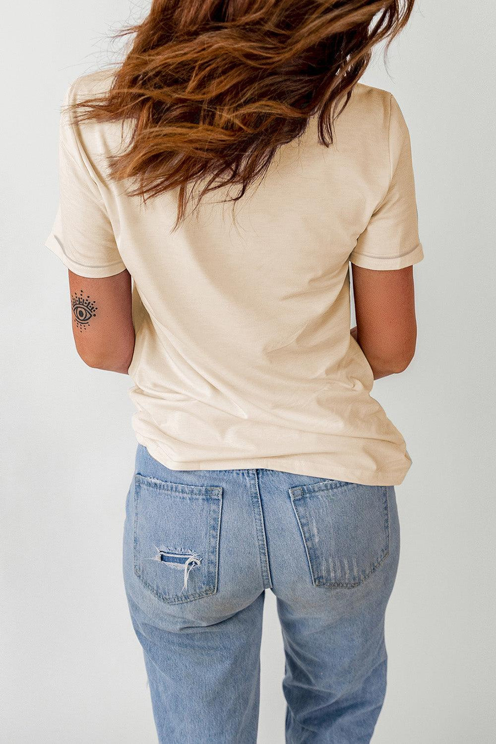 Pumpkin Graphic Round Neck T-Shirt - Stuffed Cart