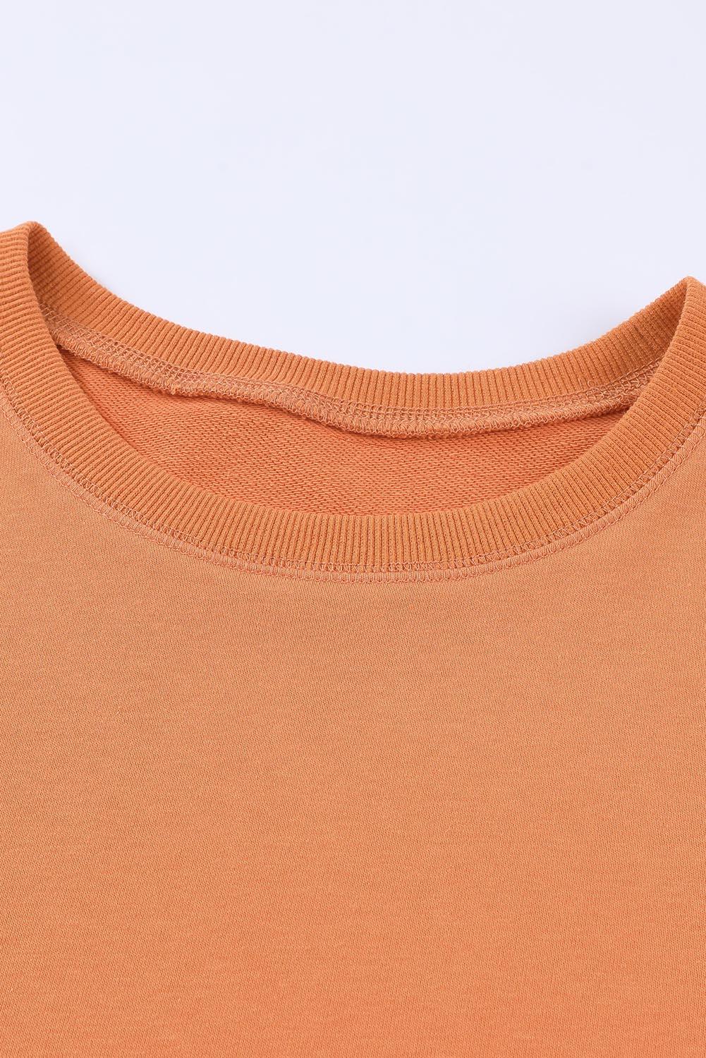 Side Slit Drop Shoulder Sweatshirt - Stuffed Cart