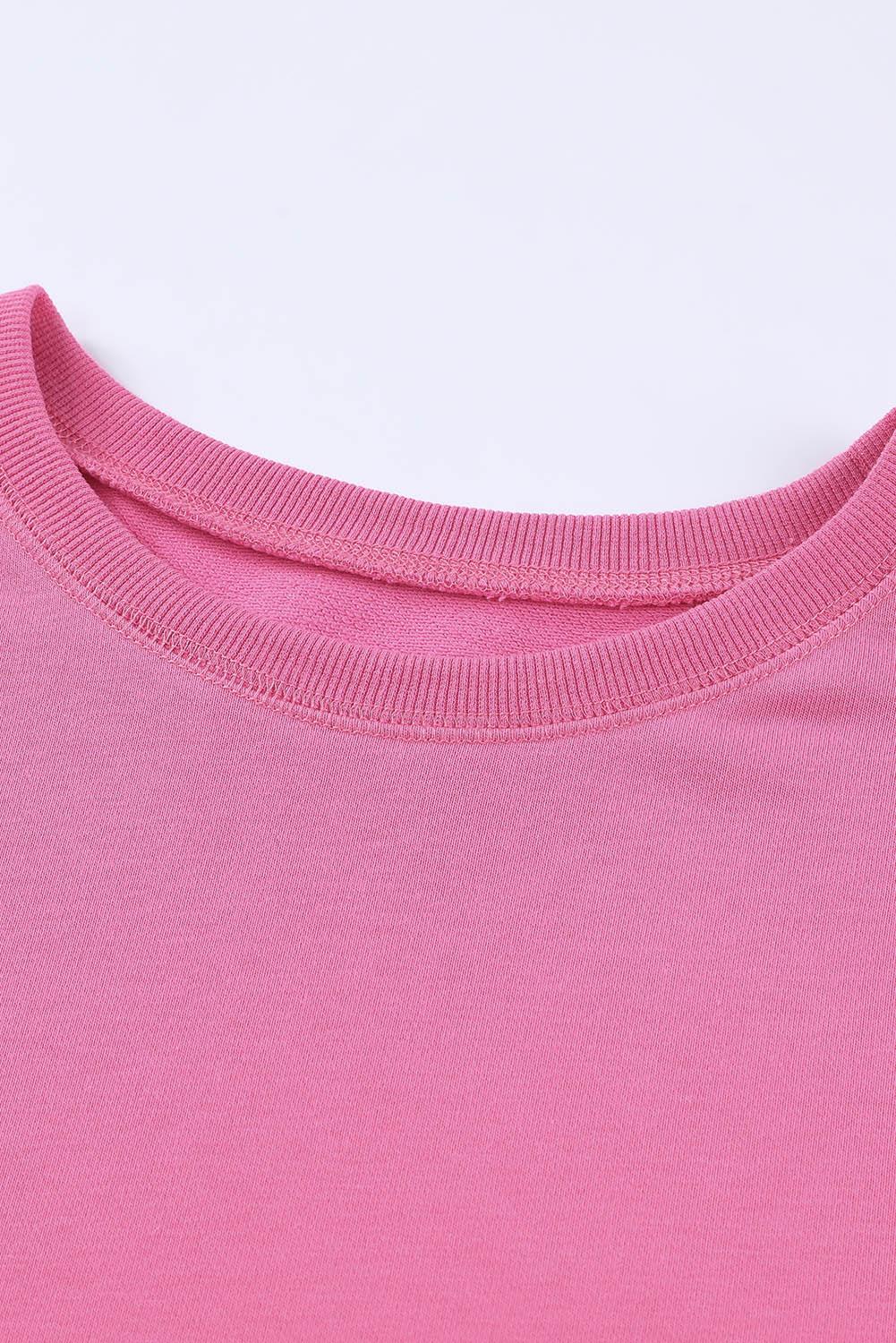 Side Slit Drop Shoulder Sweatshirt - Stuffed Cart