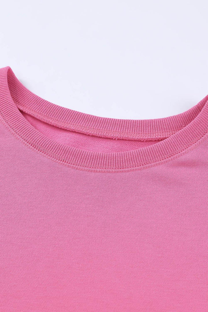 Side Slit Drop Shoulder Sweatshirt - Stuffed Cart