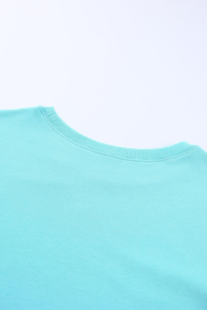 Side Slit Drop Shoulder Sweatshirt - Stuffed Cart