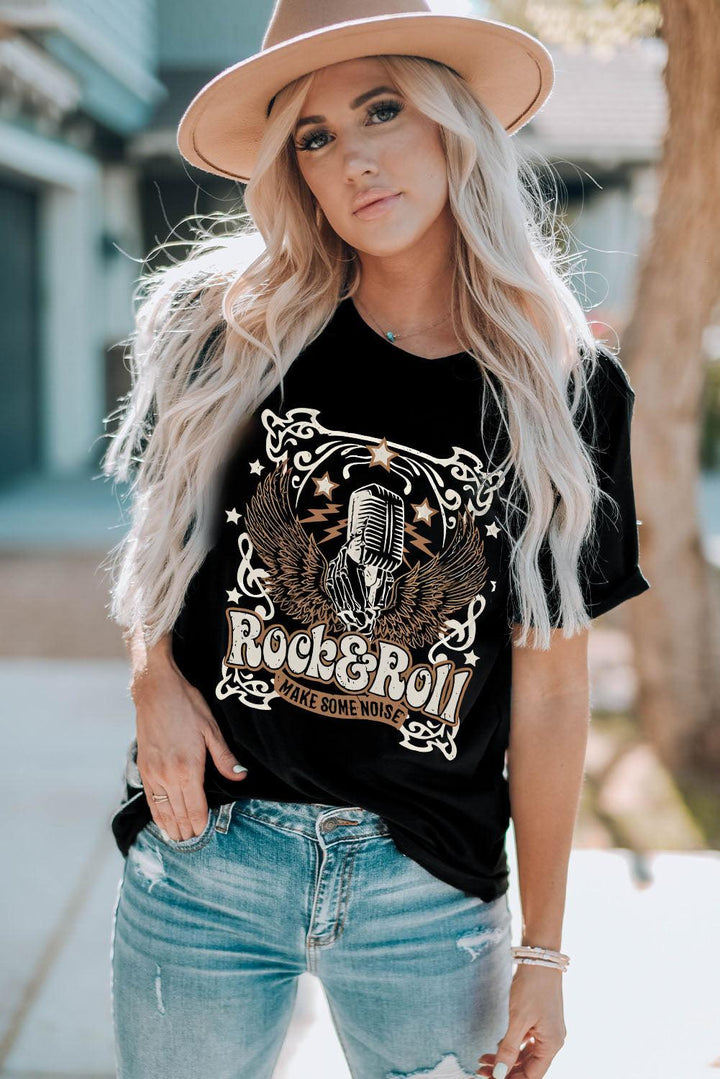 Slogan Graphic Short Sleeve T-Shirt - Stuffed Cart