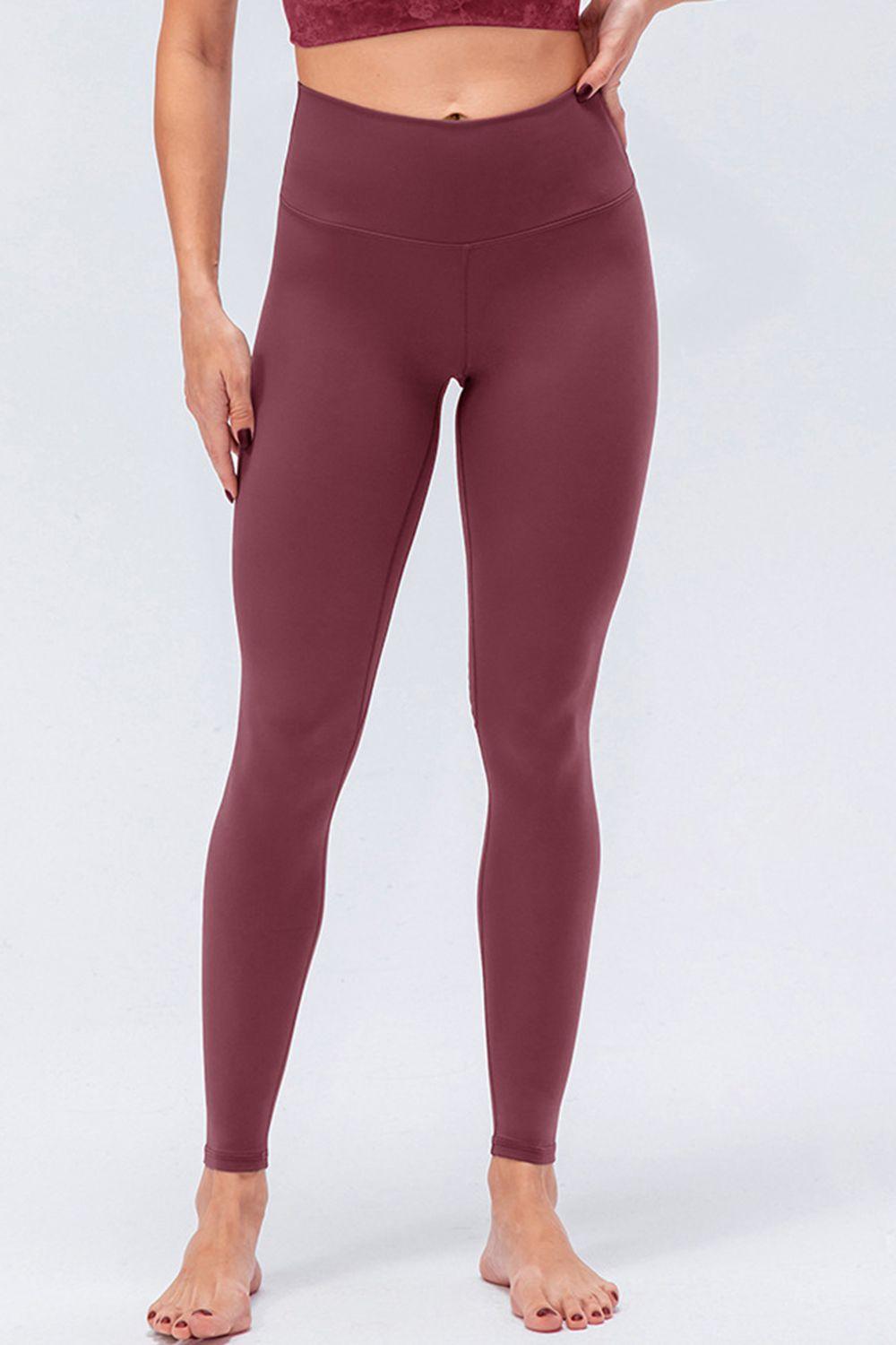 Wide Waistband Slim Fit Active Leggings - Stuffed Cart