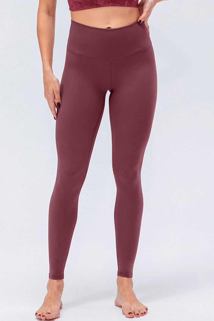 Wide Waistband Slim Fit Active Leggings - Stuffed Cart