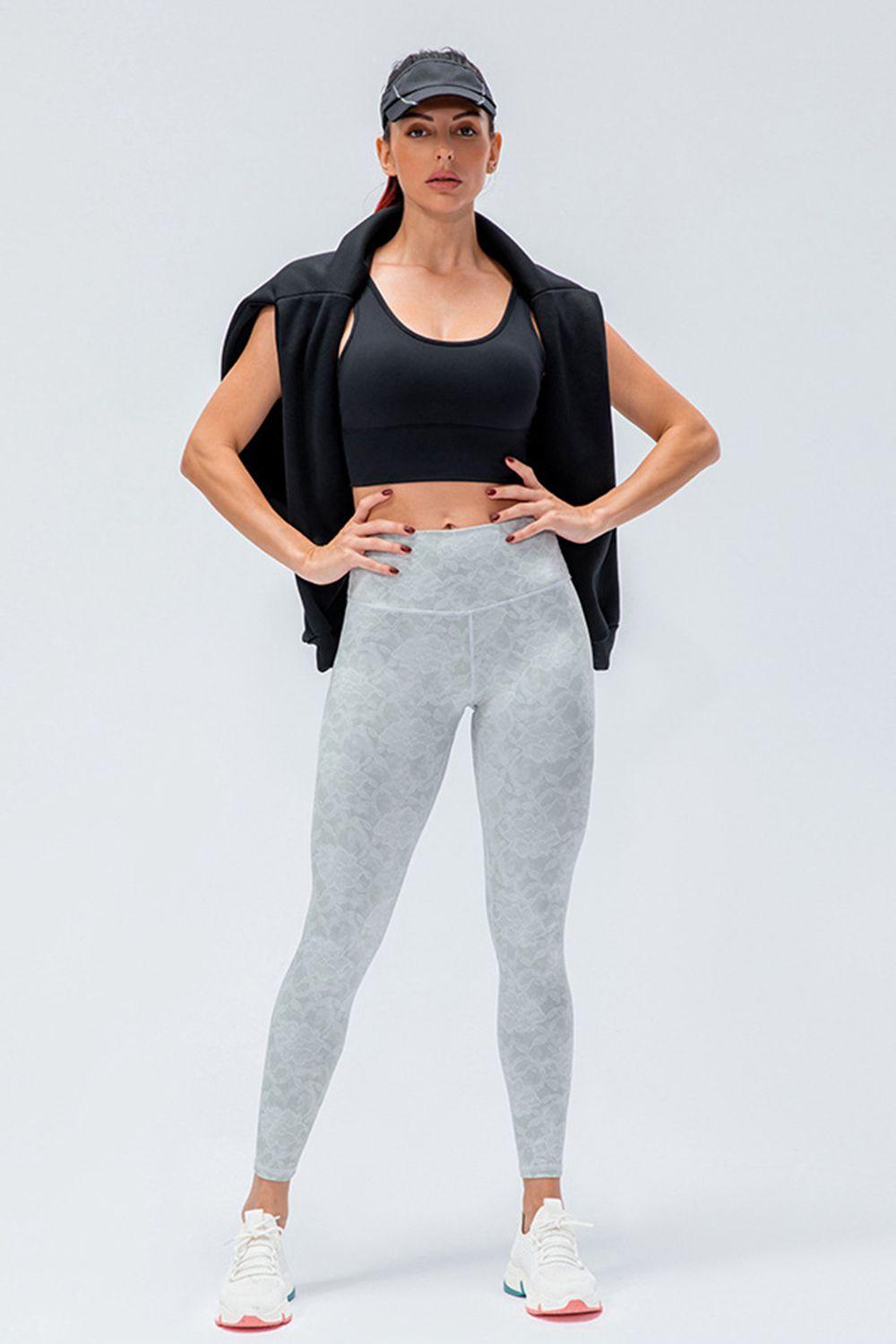 Wide Waistband Slim Fit Active Leggings - Stuffed Cart