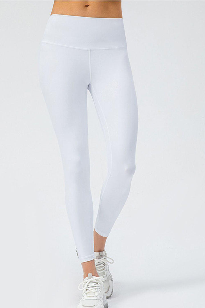 Wide Waistband Slim Fit Active Leggings - Stuffed Cart