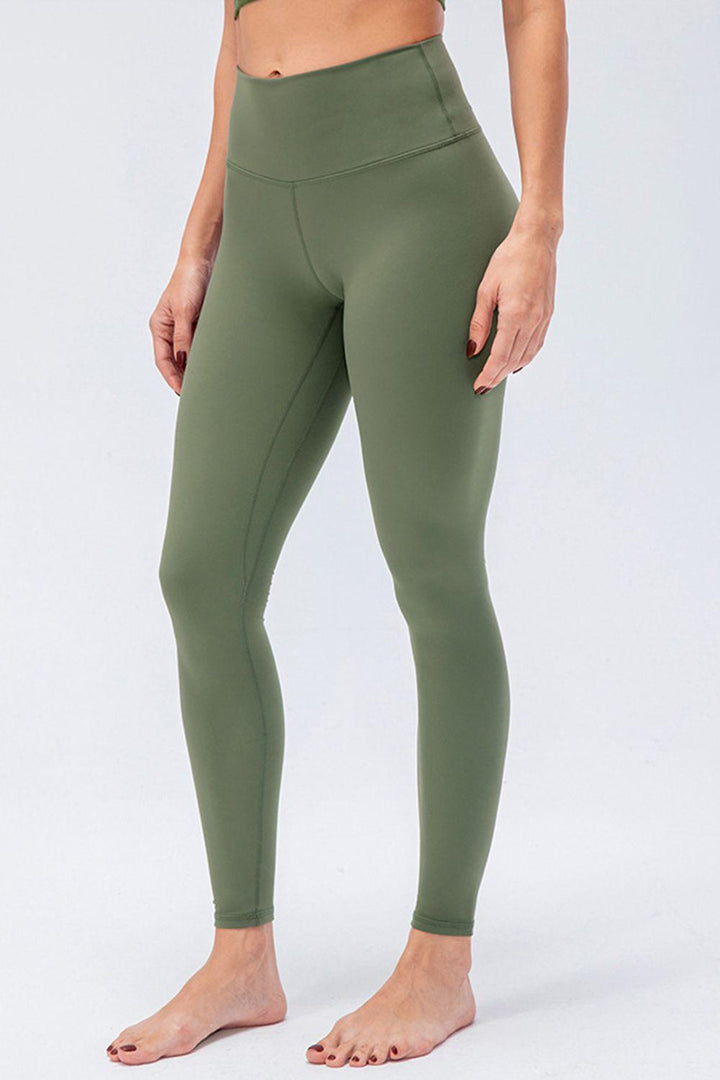 Wide Waistband Slim Fit Active Leggings - Stuffed Cart