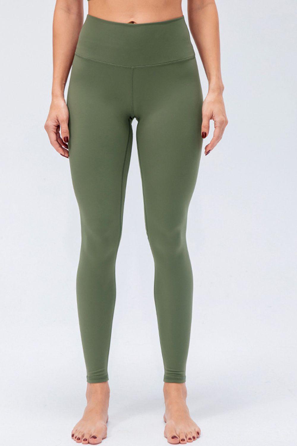 Wide Waistband Slim Fit Active Leggings - Stuffed Cart