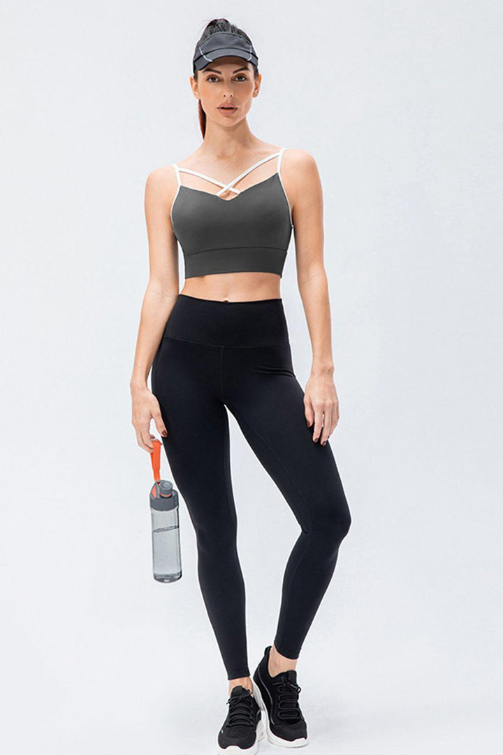 Wide Waistband Slim Fit Active Leggings - Stuffed Cart