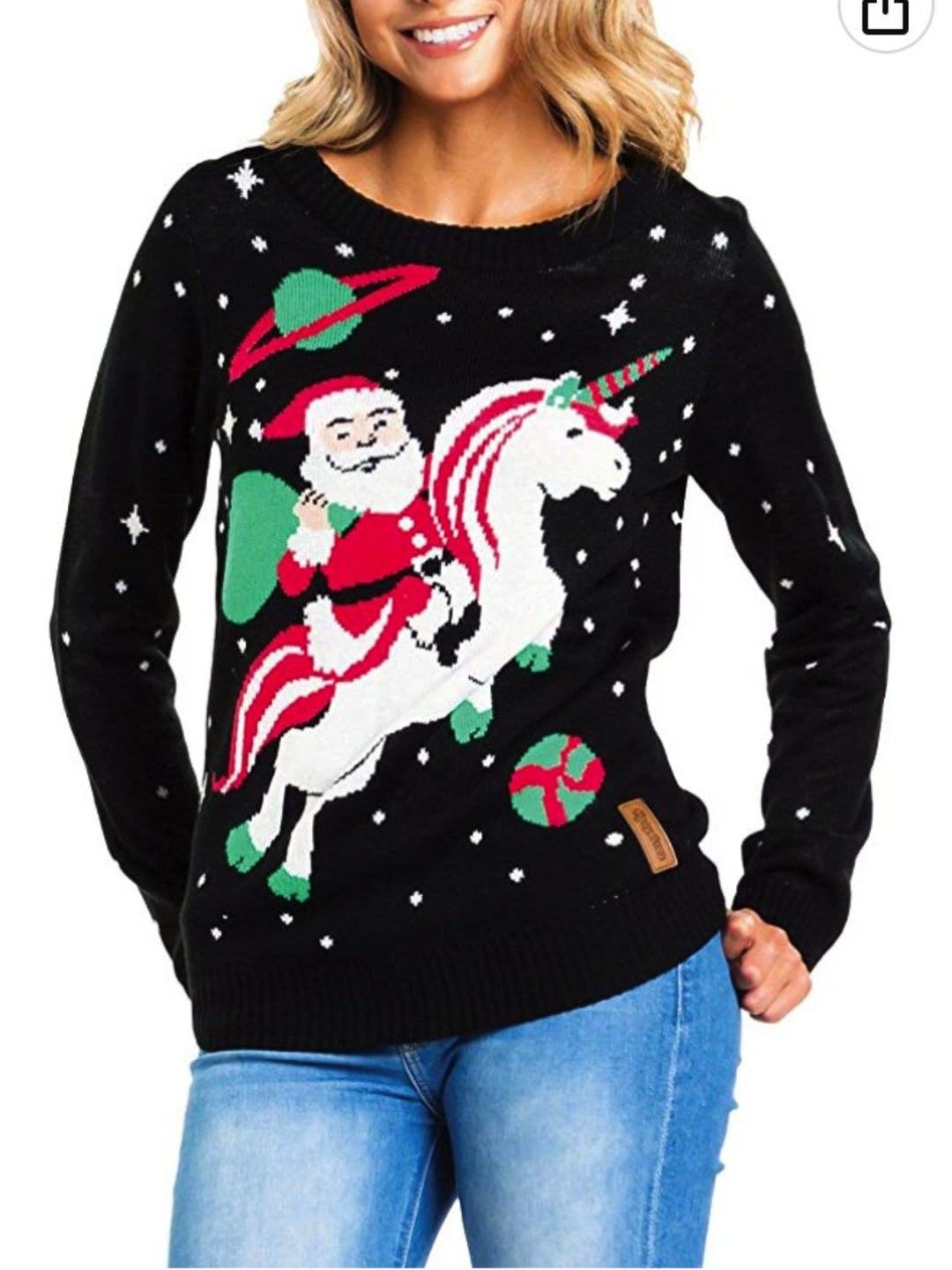 Christmas Round Neck Knit Top