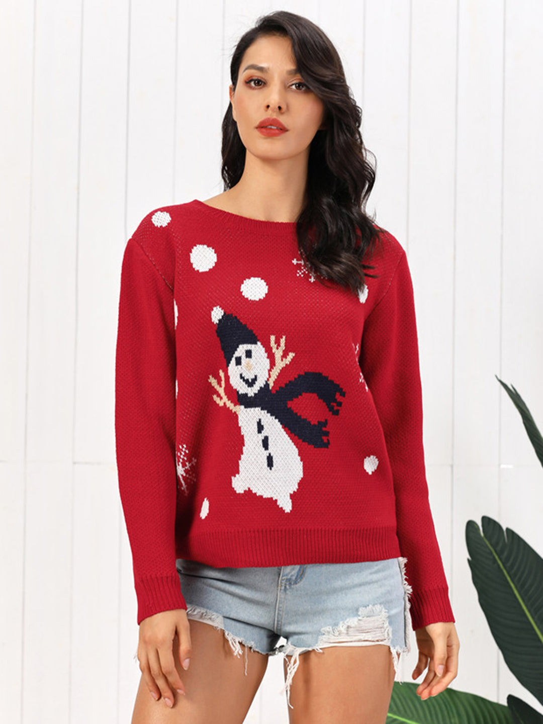Snowman Round Neck Sweater