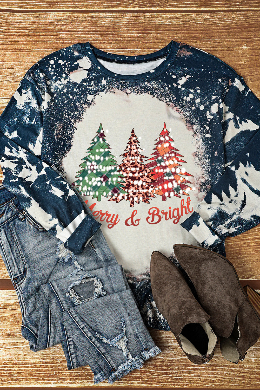 MERRY & BRIGHT Graphic Long Sleeve Top