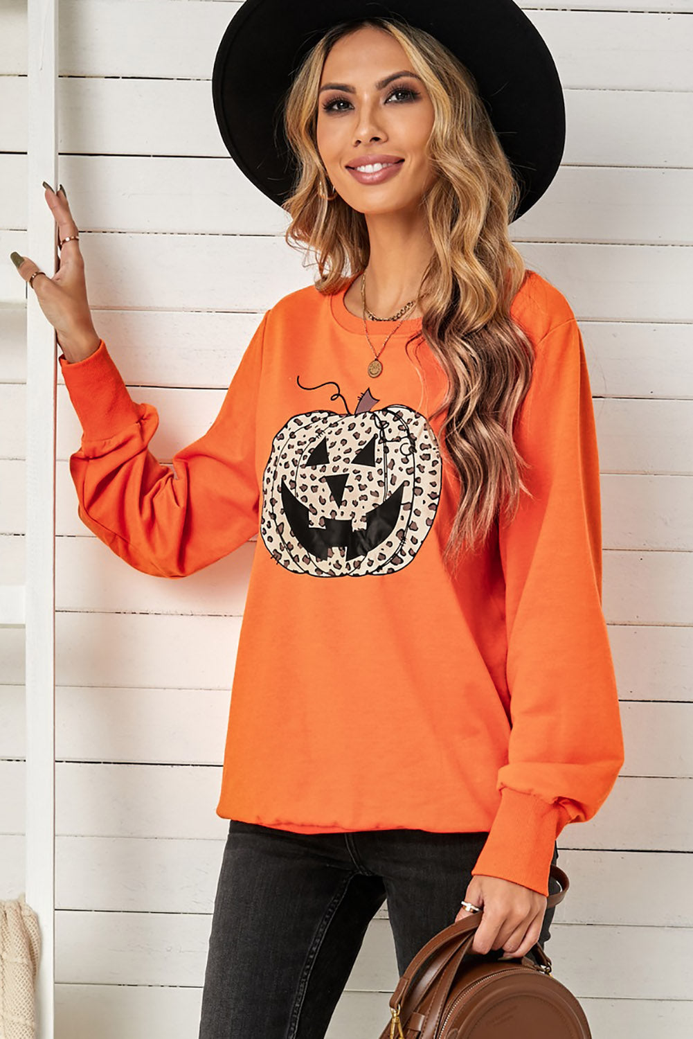 Leopard Jack-O-Lantern Sweatshirt